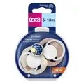 LOVI Cumlík svietiaci silikónový dynamický PRIME 6-18m 2ks Baby Ivory/Blush