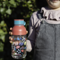 Quokka Plastová fľaša Ice Kids s pútkom Flowers 430ml