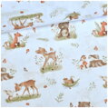 Animals and mushrooms na bielom - cotton fabric