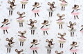 Ballerina mouse na bielom - bavlnené plátno