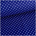 Bodky biele na tmavomodrom -  cotton fabric 