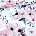 Čerešňové kvety na bielom -  cotton fabric 