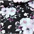 Čerešňové kvety na čiernom -  cotton fabric 