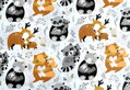 Zvieracia rodinka -  cotton fabric 