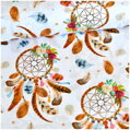 Veľký lapač snov na bielom -  cotton fabric 