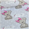 It´s a girl na šedom -  cotton fabric 