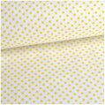 Mini bodky žlté na bielom -  cotton fabric 