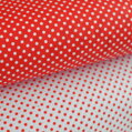 Mini bodky biele na červenom -  cotton fabric 
