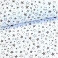 Mini stars šedé - bavlnené plátno 