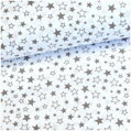 Mini stars šedé - bavlnené plátno 