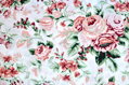 Ruže retro na bielom -  cotton fabric 