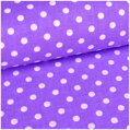 Bodky biele na fialovom 1cm -  cotton fabric 