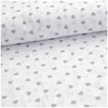 Srdiečka šedé na bielom -  cotton fabric