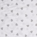 Srdiečka šedé na bielom -  cotton fabric