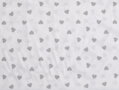 Srdiečka šedé na bielom -  cotton fabric