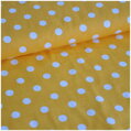 Bodky biele na žltom 1cm -  cotton fabric