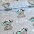 It´s a boy šedý -  cotton fabric 