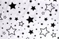 Súhvezdie čierne -  cotton fabric