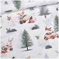 Forest race na krémovom - bavlnené plátno