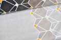 Geometria na čiernom - šírka 220cm - bavlnené plátno