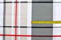 Káro šedo-béžovo-červené - šírka 220cm - bavlnené plátno