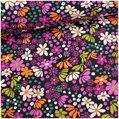 Kvetinky na tmavofialovom - fine cotton, poplin