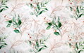 Olivové listy na bielom - šírka 220cm - cotton fabric