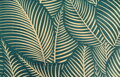 Palmové listy na tmavozelenom - bavlnené plátno