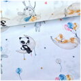 Panda, zajko, líštička na bielom - cotton fabric 