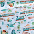 Rozprávkový vláčik a lietadlo -  cotton fabric 