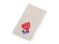 Bavlnený štítok červený kvet - textile application