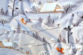 Zimná krajina hnedá - cotton fabric 