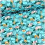 Mini zoo na tmavom mint jersey