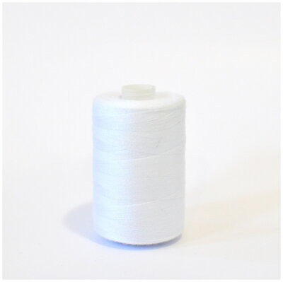 Niť polyesterová 1000m biela - Polyester thread