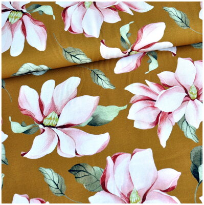 Big flowers ochre jersey