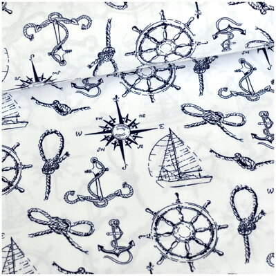 Námornícke vzory - bavlnené plátno 