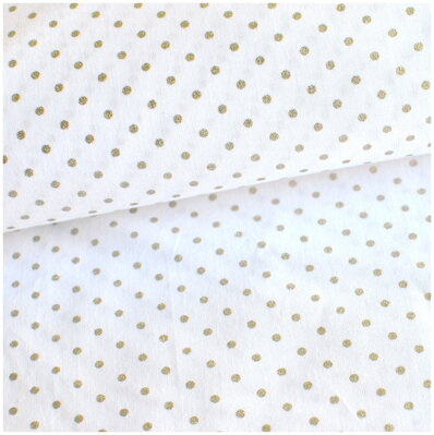 Champagne gold Dots Mini -  cotton fabric 