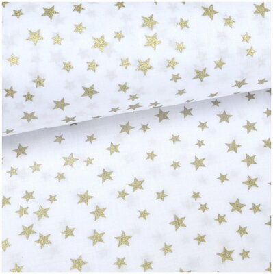 Champagne gold Stars II -  cotton fabric 