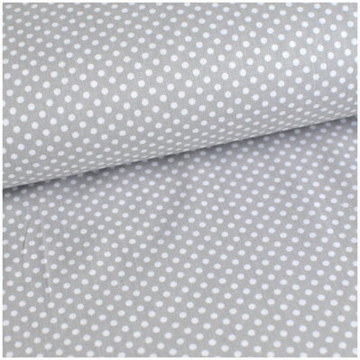 Mini bodky biele na šedom -  cotton fabric 