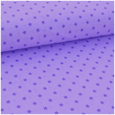 Hviezdy malé fialové - bavlnené plátno 