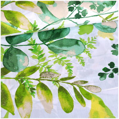 Listy veľké zelené -  cotton fabric 