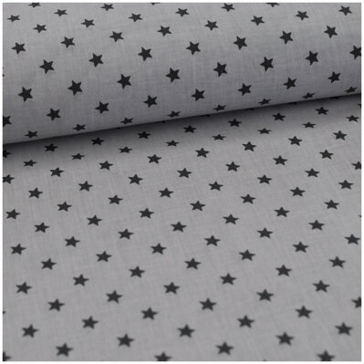Hviezdy malé šedé - bavlnené plátno 