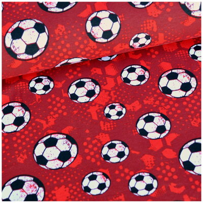 Futbalky na červenom jersey 100cm