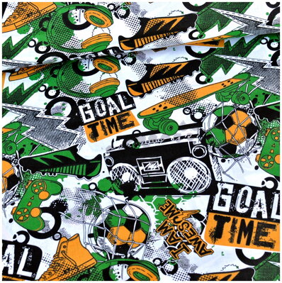Goal time na bielom - bavlnené plátno