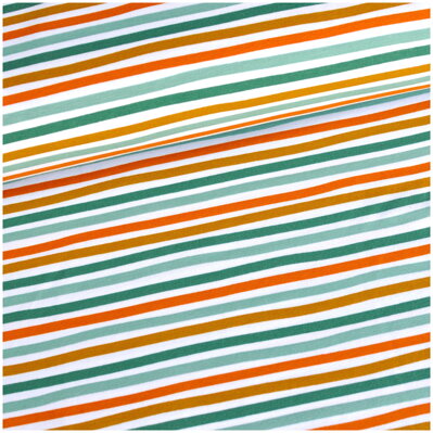 Green stripes white jersey