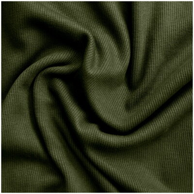 Vojenský zelený patent 2x1 - ribbed knit