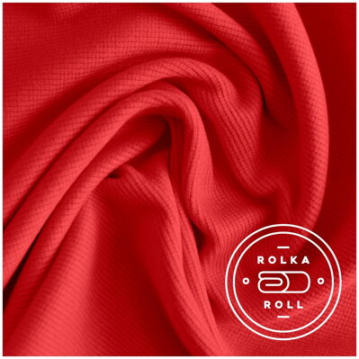Červený patent 2x1 - ribbed knit