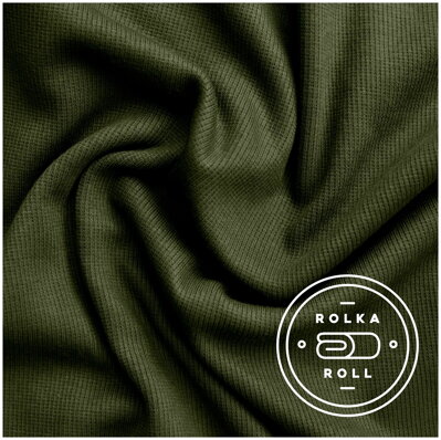 Vojenský zelený patent 2x1 - ribbed knit