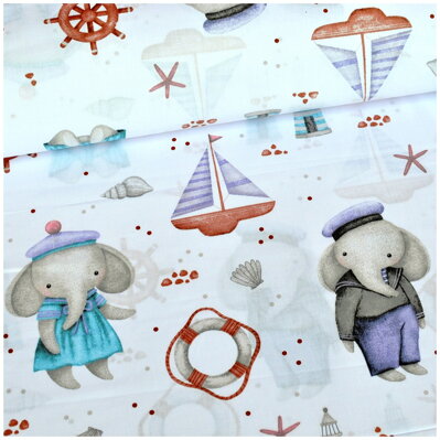 Slony námorníci - bavlnené plátno