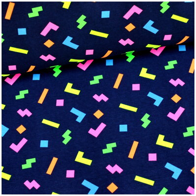Tetris na tmavomodrom jersey
